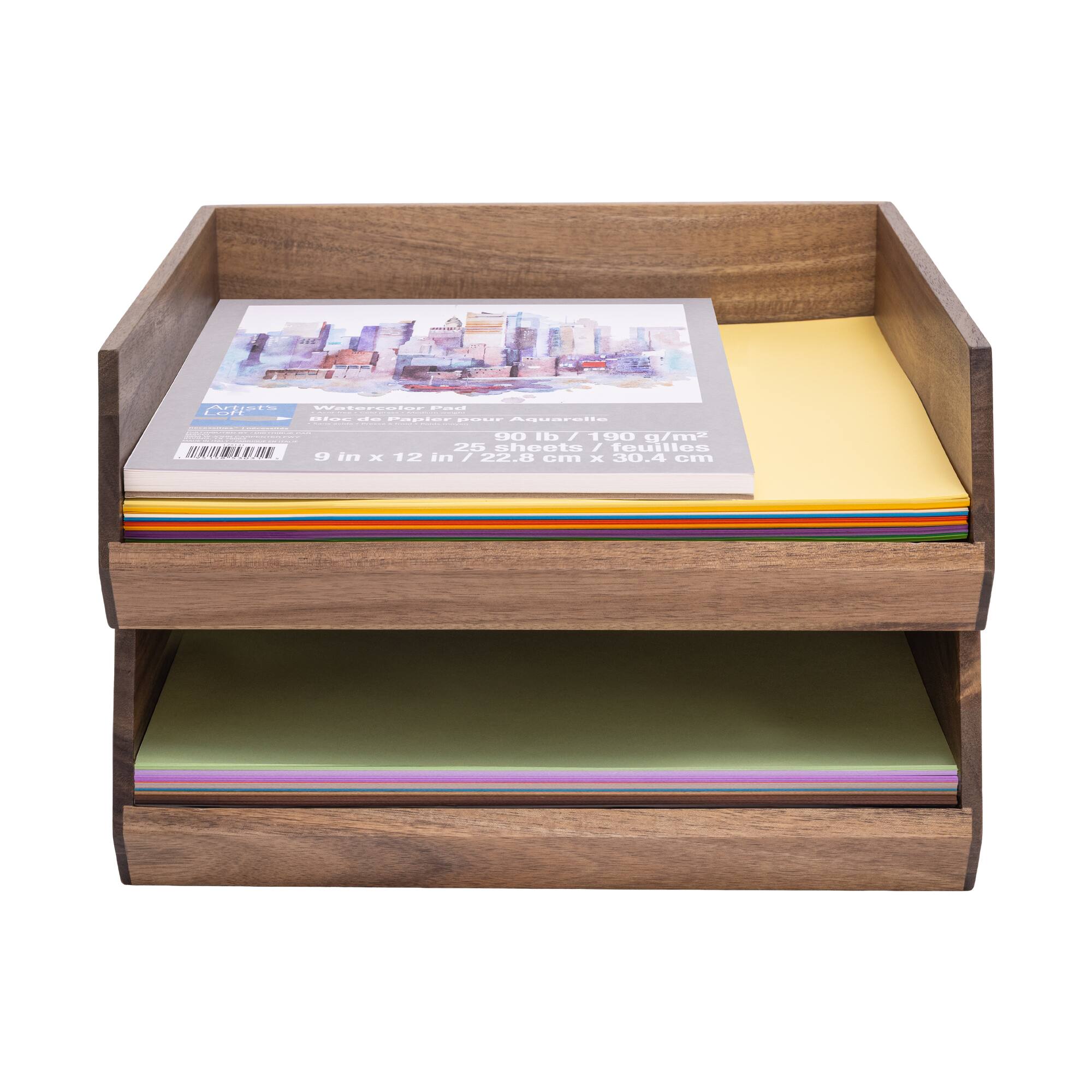 Seville Classics Small Acacia Wood Stacking Tray